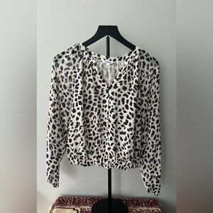 Express Animal Print V-Neck Blouse
